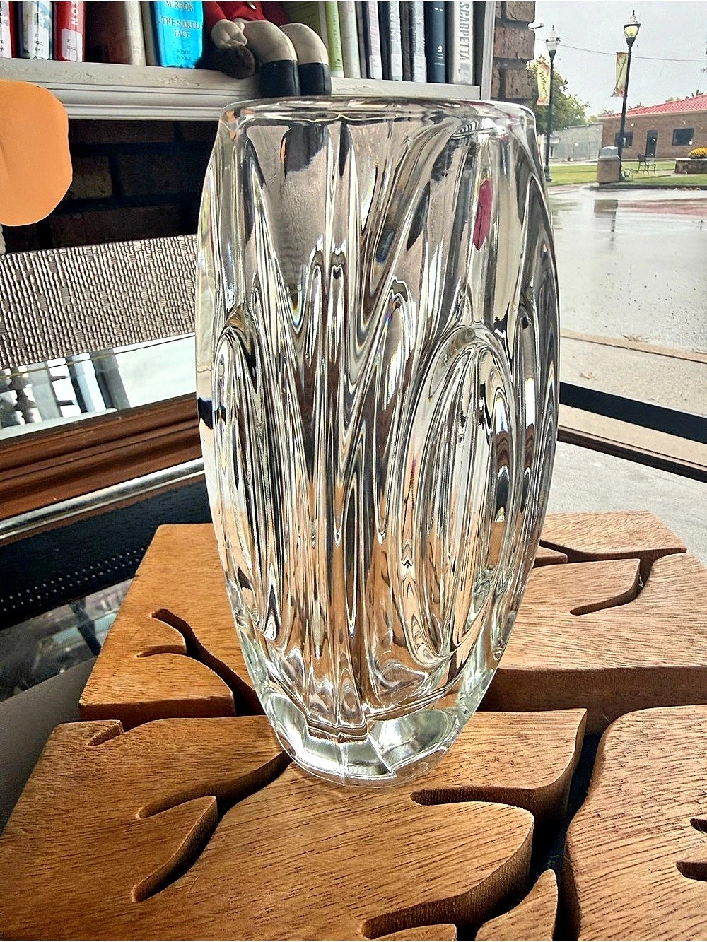 Mid-Century Modern VTG Clear RUDOLF SCHROTTER For Rosice Glassworks SKLO Union "